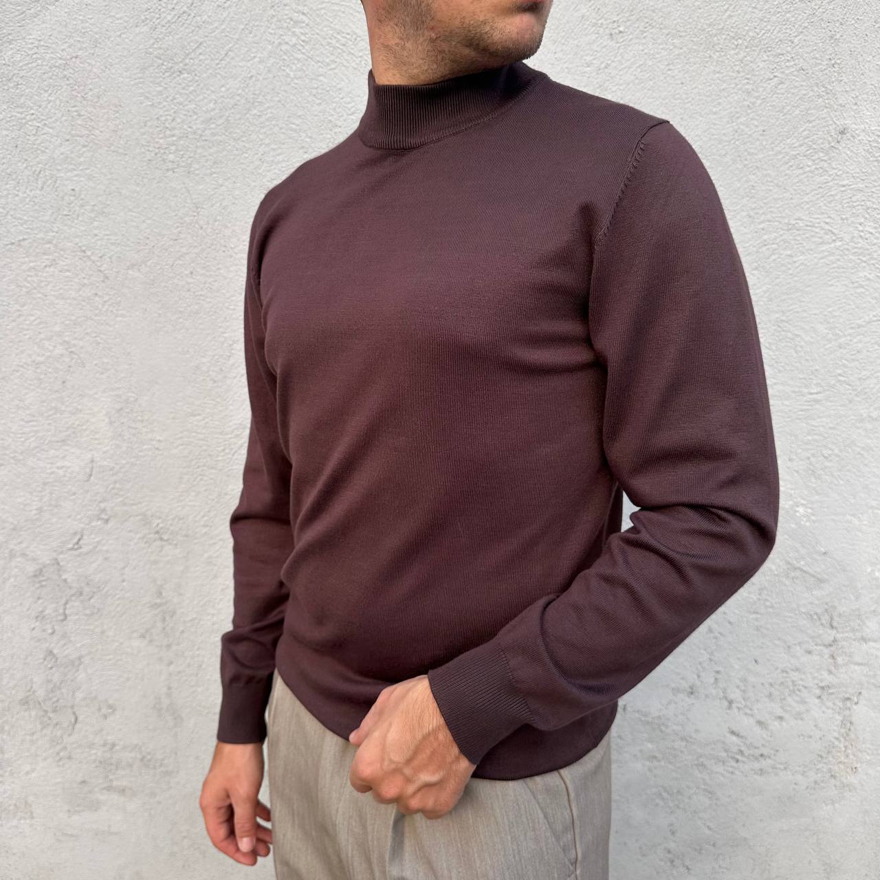 Mezzocollo in cotone caldo marrone