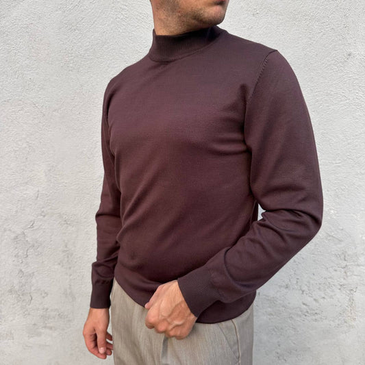 Mezzocollo in cotone caldo marrone