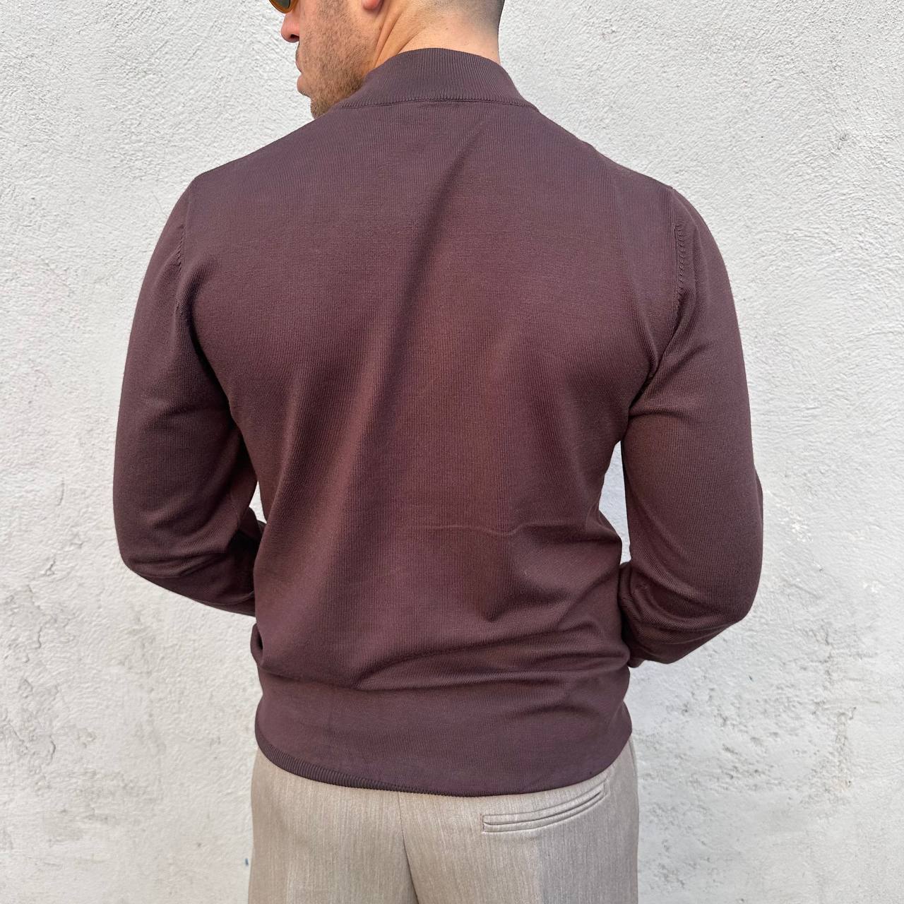 Mezzocollo in cotone caldo marrone