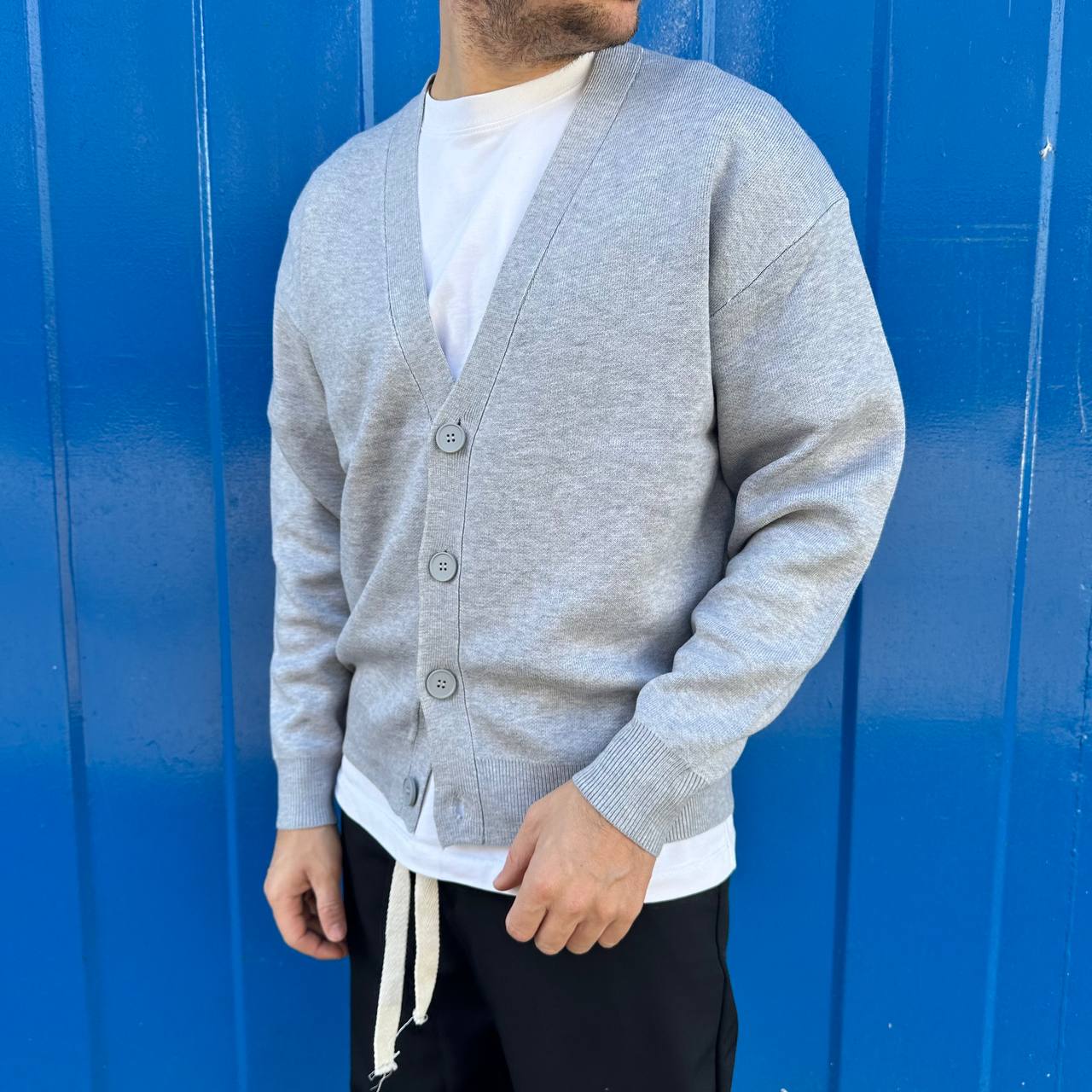 Cardigan Strutturato grigio