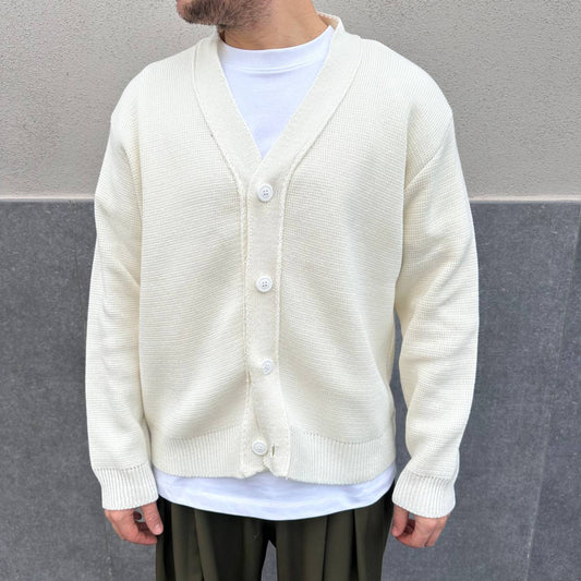 Cardigan in filo bianco