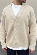 Cardigan in filo beige
