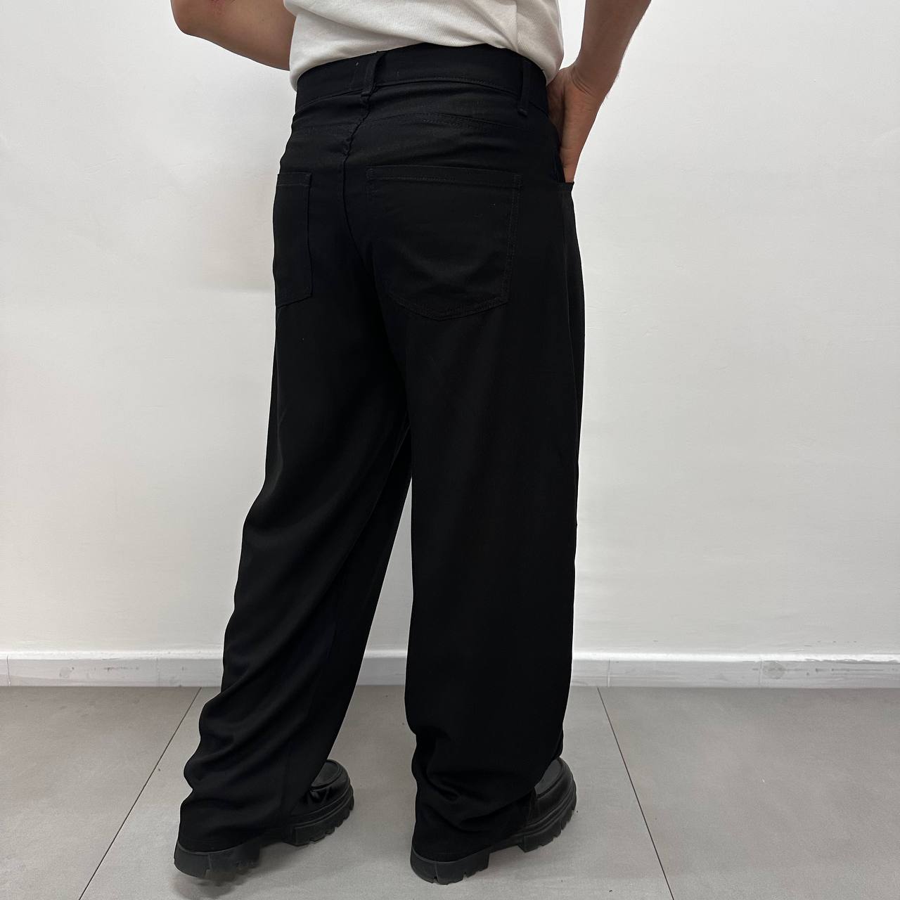 Pantalone Casual In Lino Nero