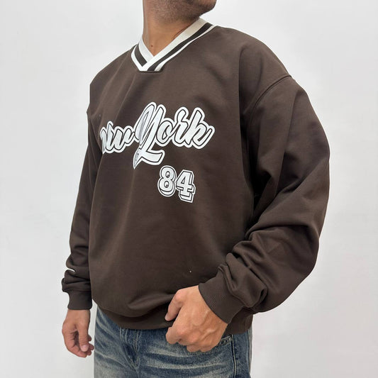 Pullover America Marrone