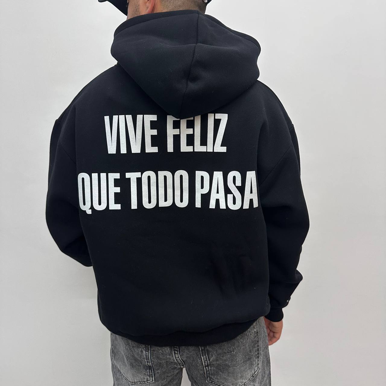Felpa Viva Feliz nera