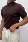 Maglia mezzocollo marrone