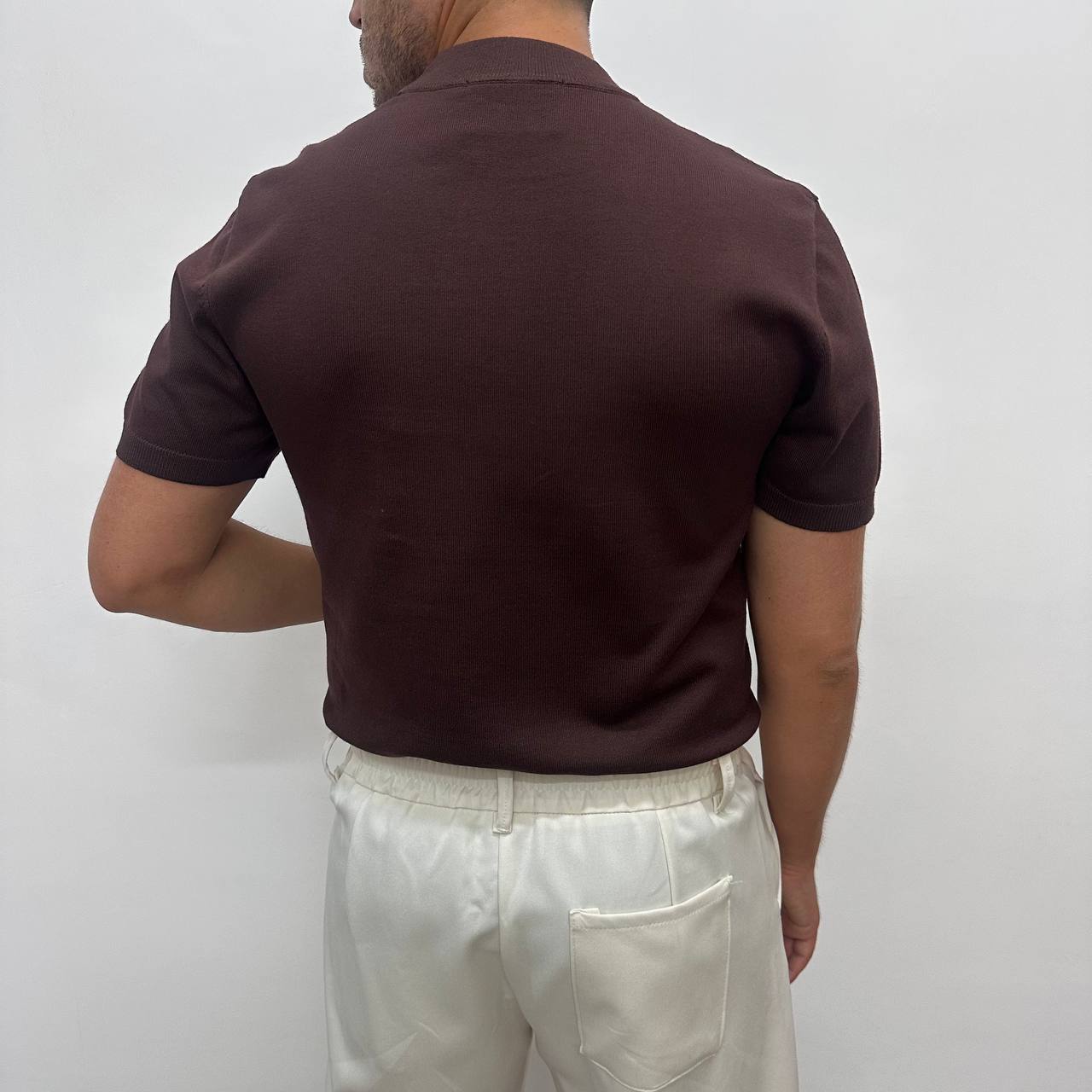 Maglia mezzocollo marrone