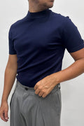 Maglia mezzocollo blu