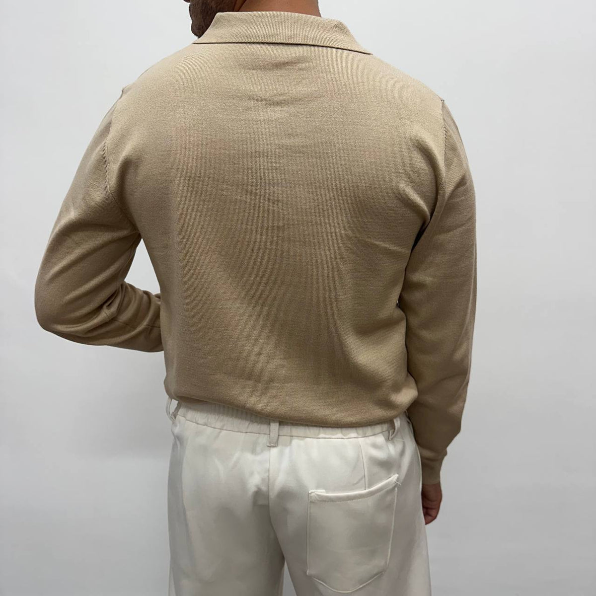 Polo in caldo cotone beige