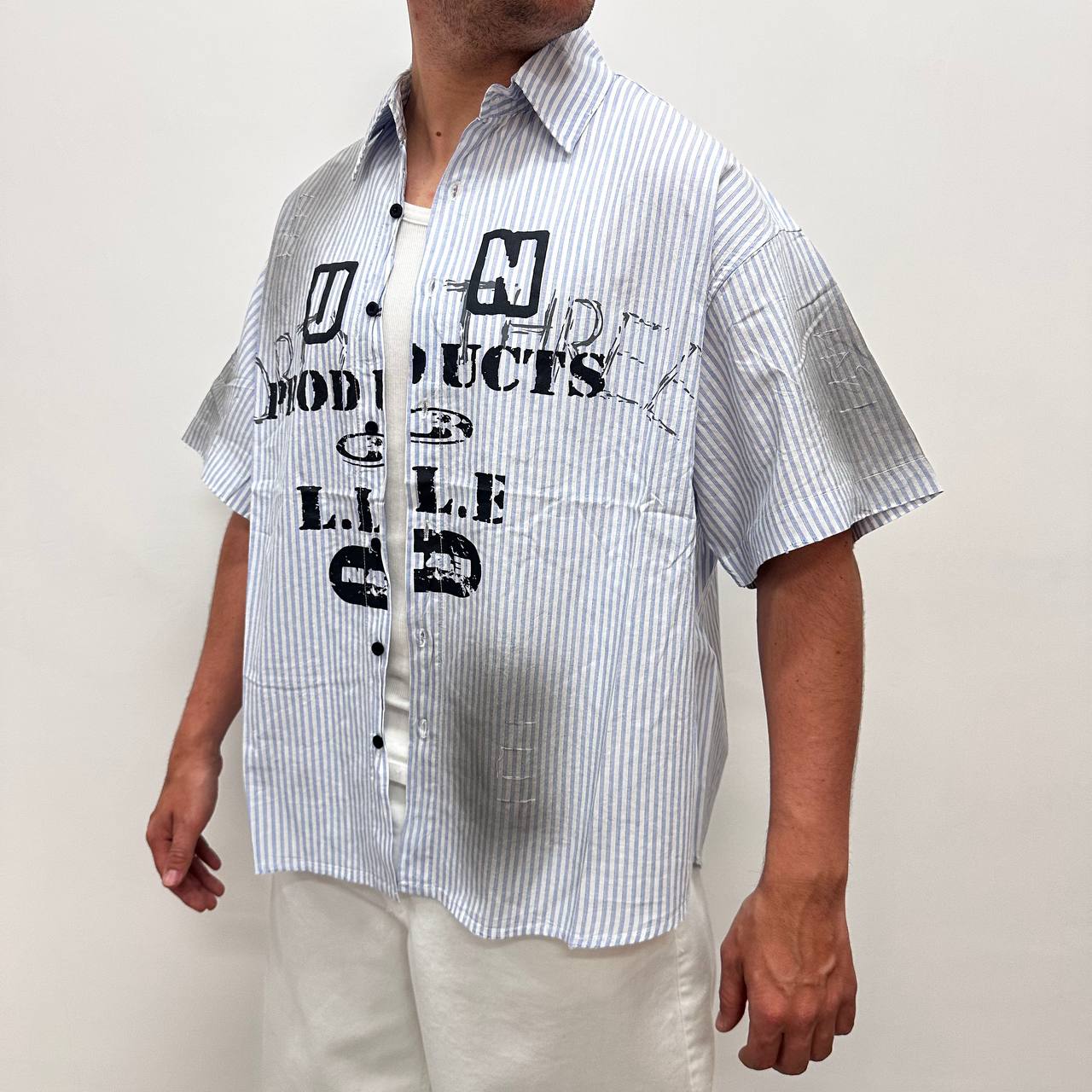 Camicia Over Production Celeste