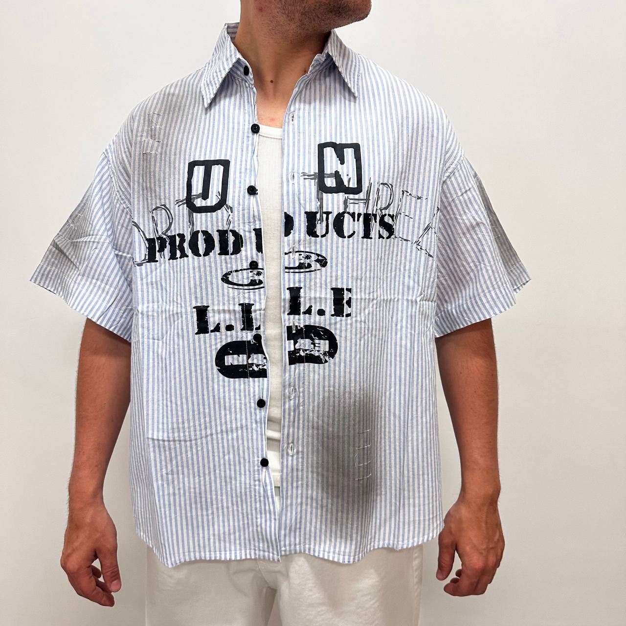 Camicia Over Production Celeste