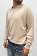 Polo over con zip Beige