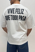T-shirt feliz bianca