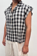 Camicia a scacchi nera