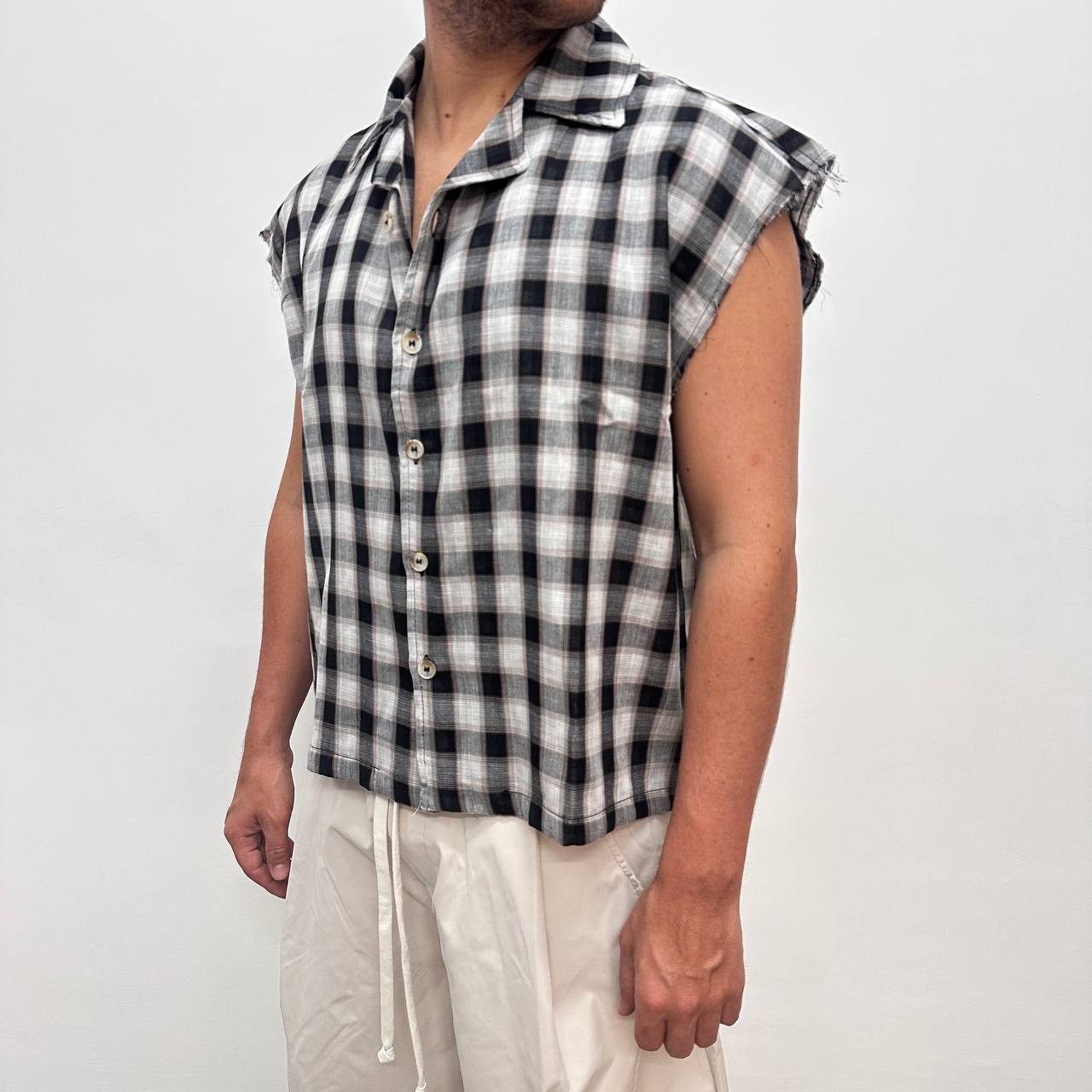 Camicia a scacchi nera