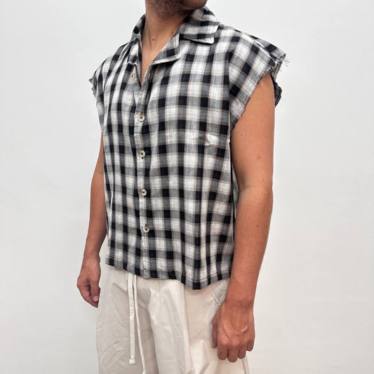 Camicia a scacchi nera