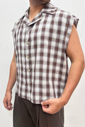 Camicia a scacchi marrone