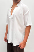 Camicia Scollo V Bianca