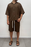 Coordinato In Lino Marrone