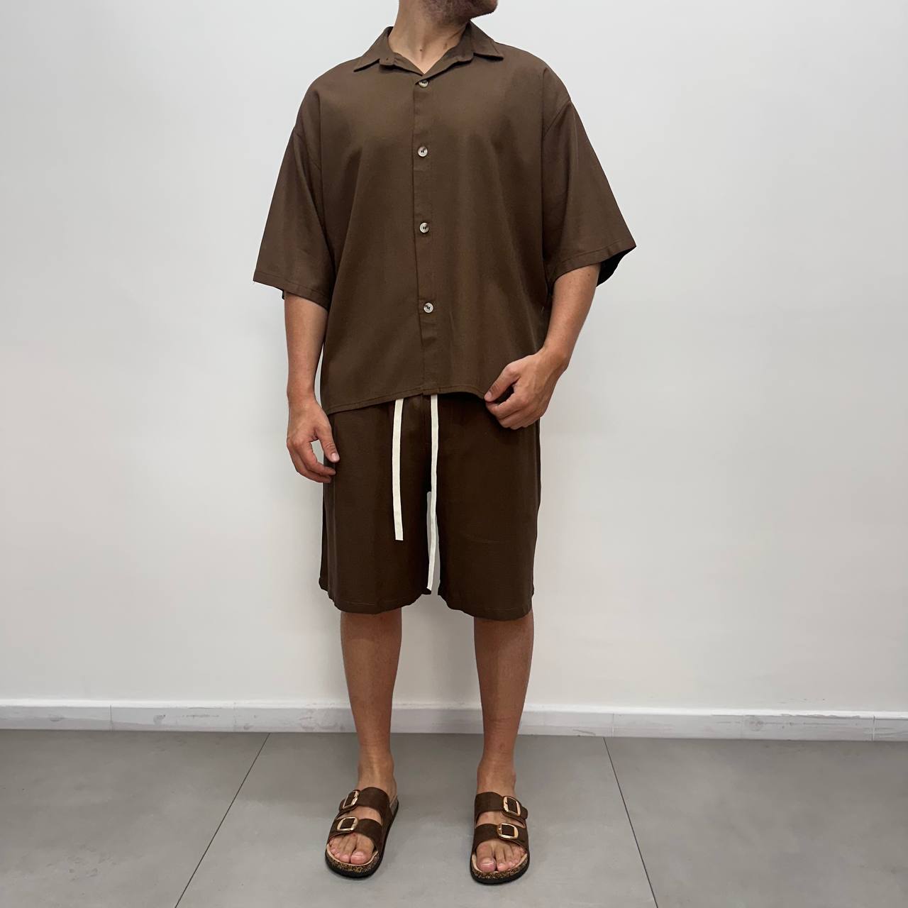 Coordinato In Lino Marrone