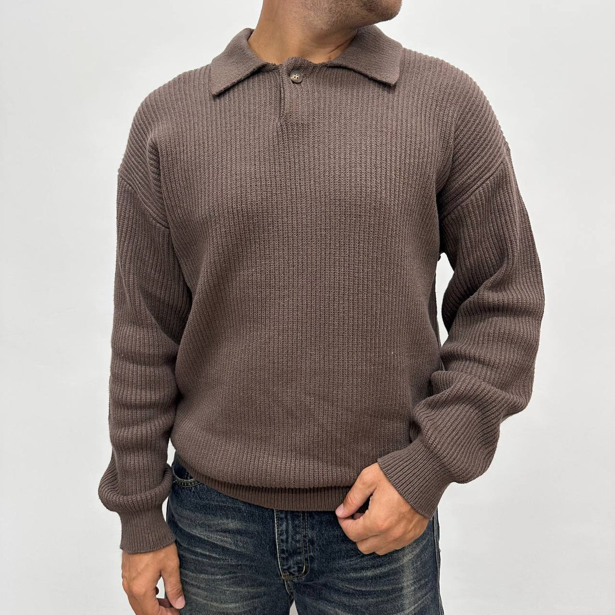 Polo One Botton Marrone