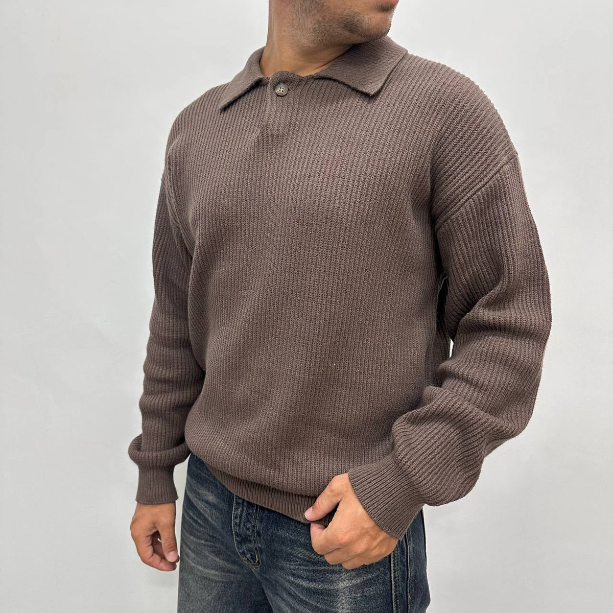 Polo One Botton Marrone