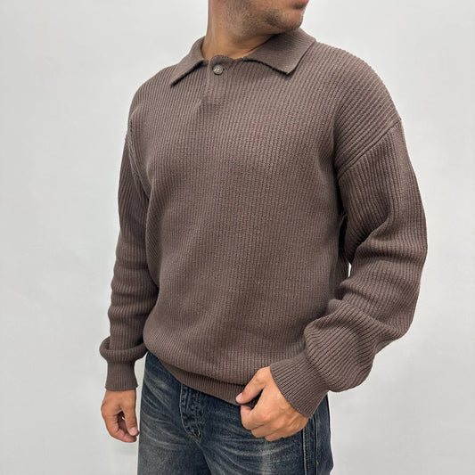 Polo One Botton Marrone