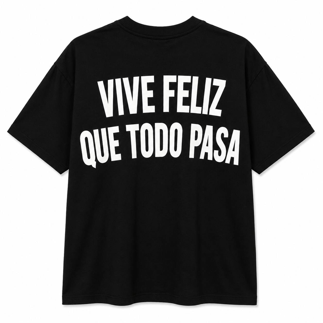 T-shirt feliz nera