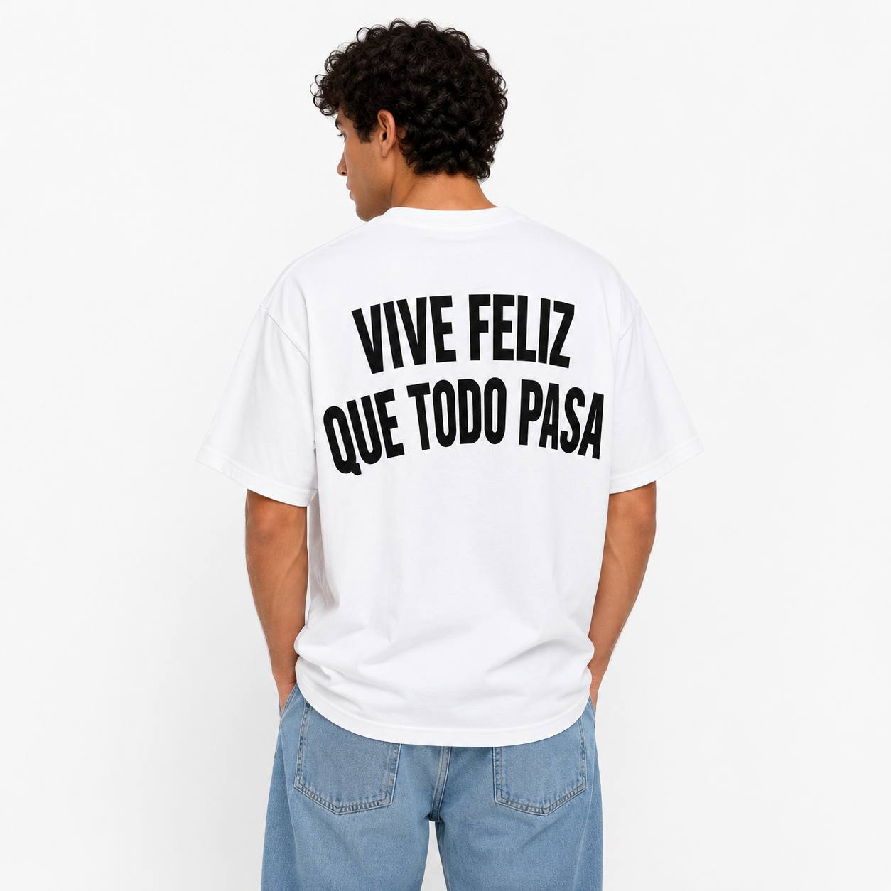 T-shirt feliz bianca