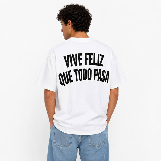 T-shirt feliz bianca