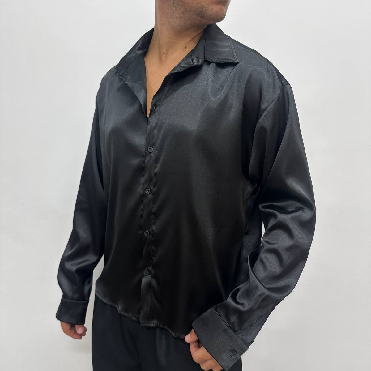 CAMICIA SATIN NERA