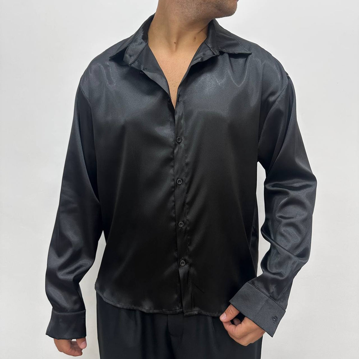 CAMICIA SATIN NERA