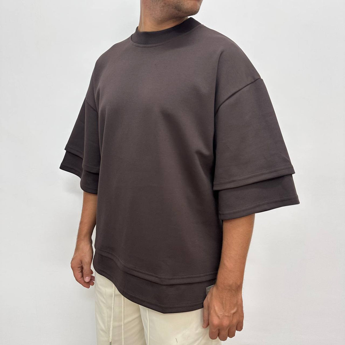 DOUBLE SHIRT MARRONE