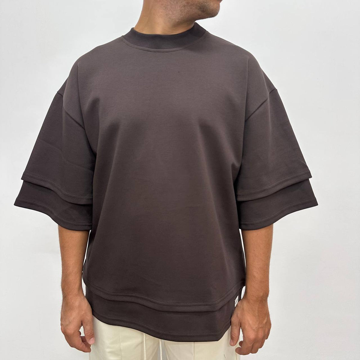 DOUBLE SHIRT MARRONE