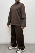 TRACKSUIT SCUBA PIQUE' MARRONE