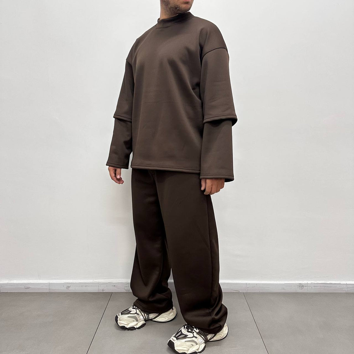TRACKSUIT SCUBA PIQUE' MARRONE
