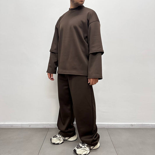 TRACKSUIT SCUBA PIQUE' MARRONE