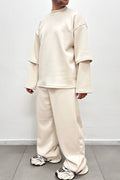 TRACKSUIT SCUBA PIQUE' BEIGE