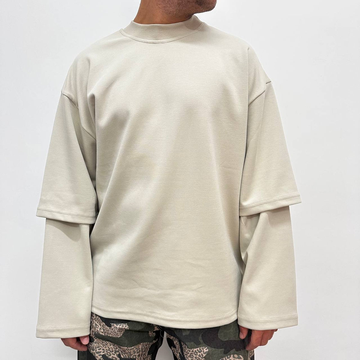 DOUBLE SLEEVE INTERLOCK BEIGE