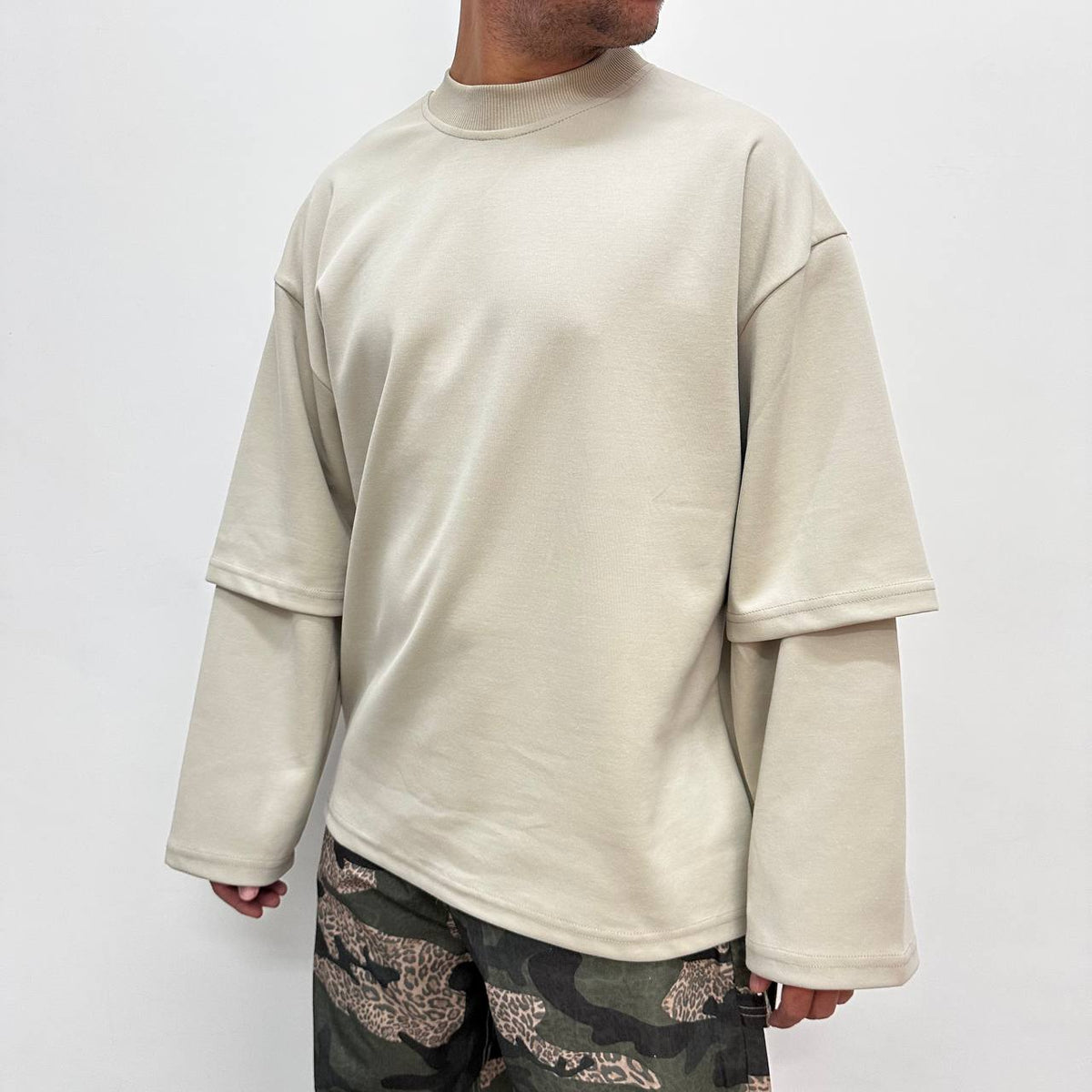 DOUBLE SLEEVE INTERLOCK BEIGE