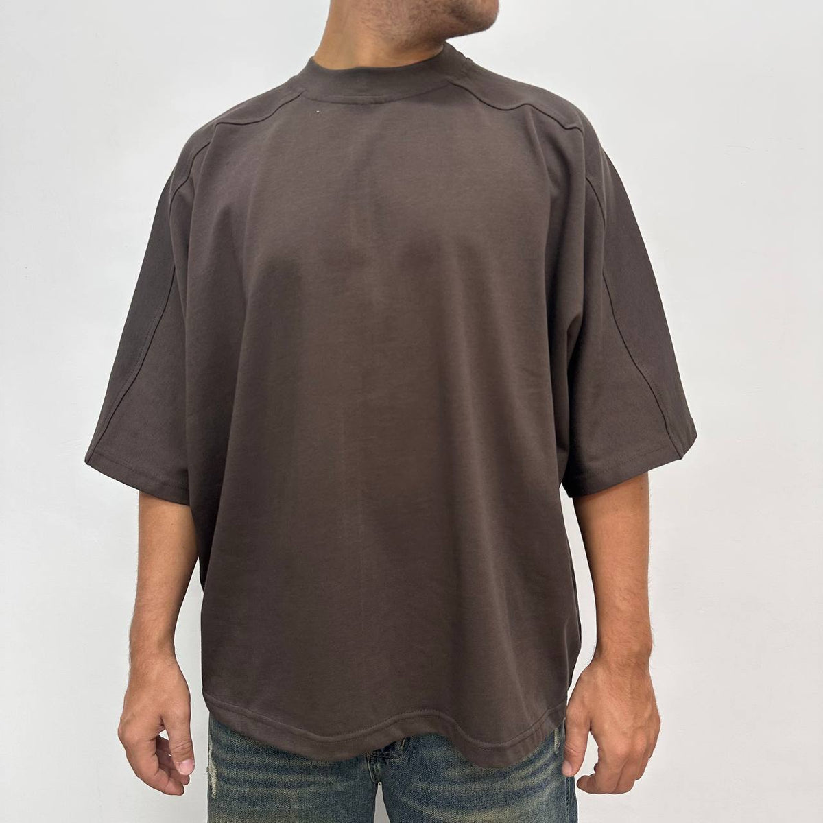 SHIRT BIG OVER MARRONE