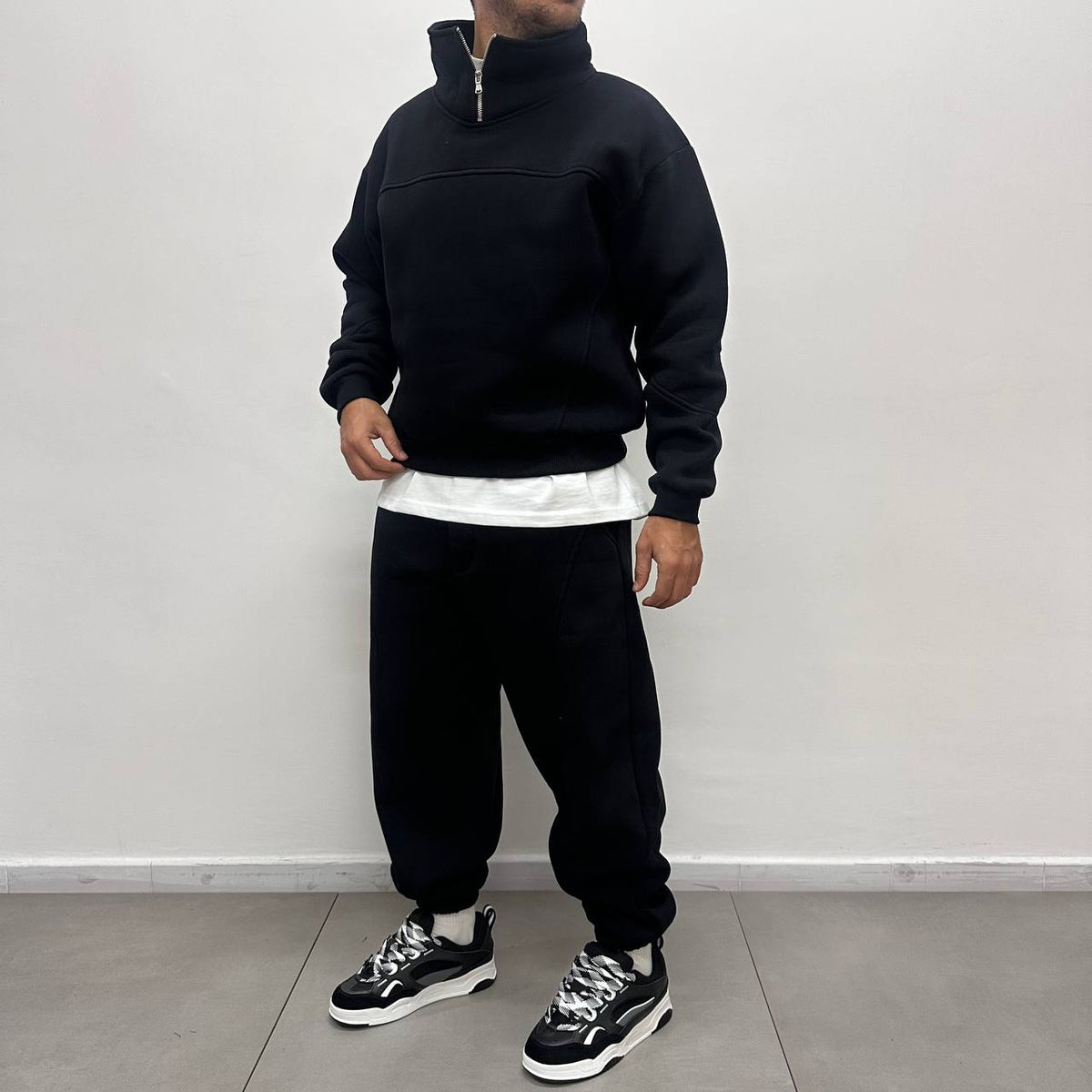 Tuta mezza zip just new nera