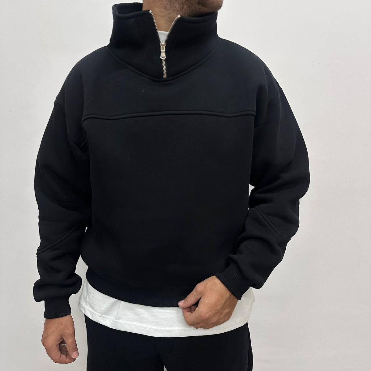 Tuta mezza zip just new nera