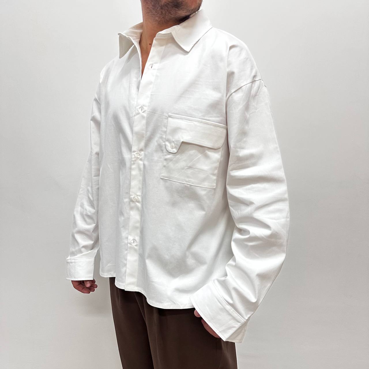 Camicia Over In Cotone Bianca