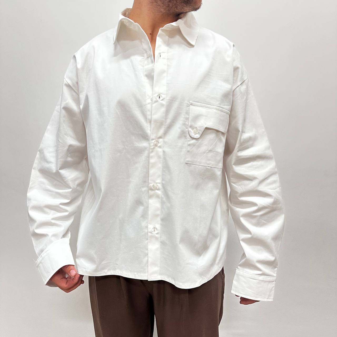 Camicia Over In Cotone Bianca