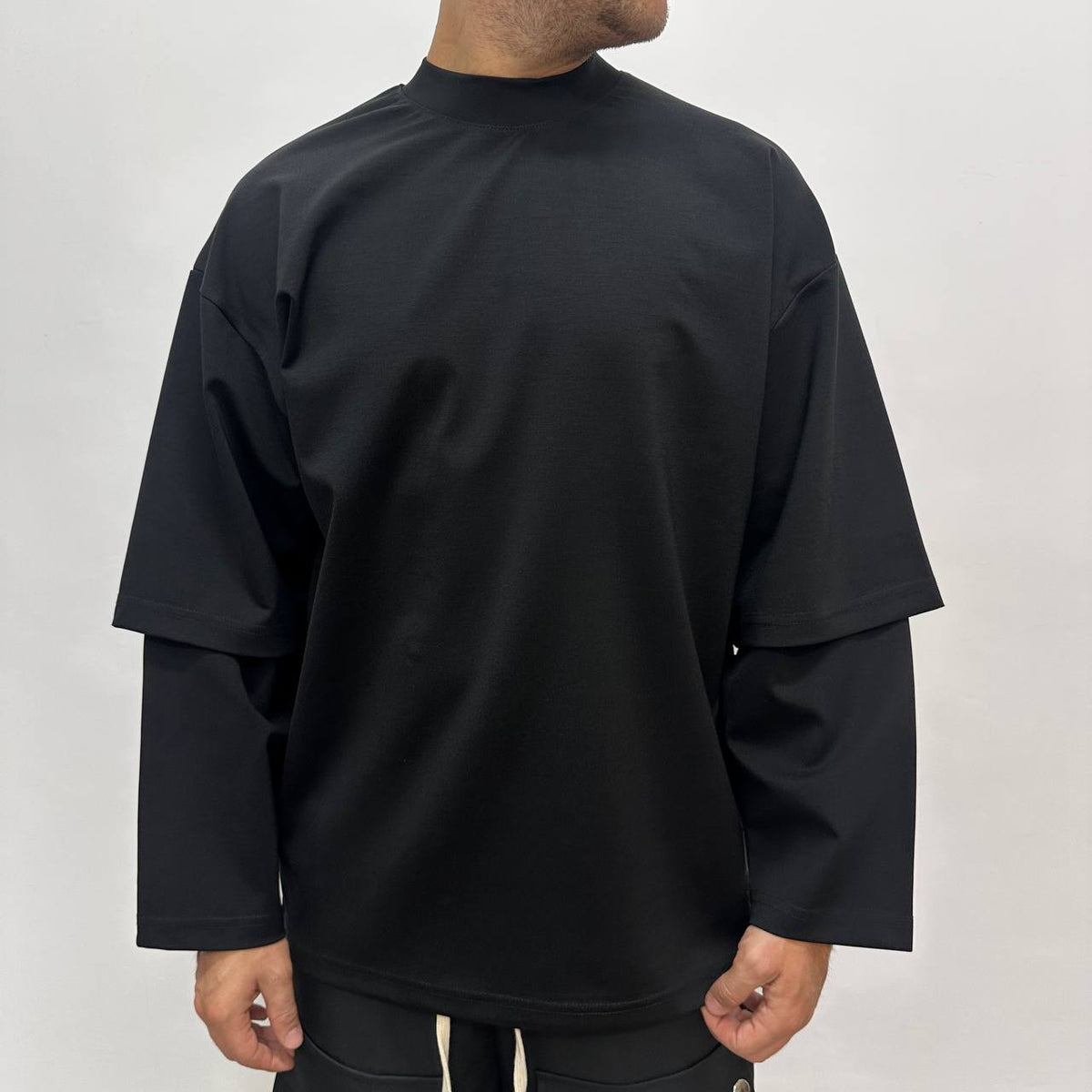 DOUBLE SLEEVE FILO SCOZIA NERA