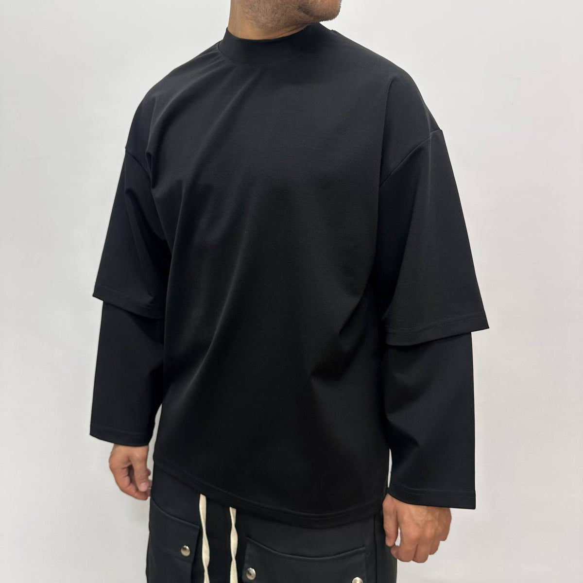 DOUBLE SLEEVE FILO SCOZIA NERA