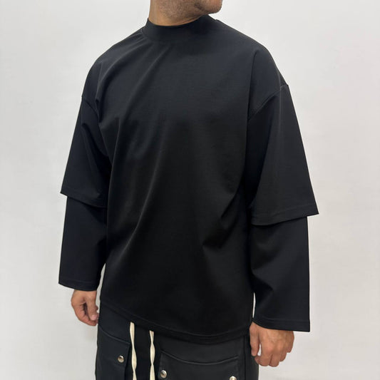 DOUBLE SLEEVE FILO SCOZIA NERA