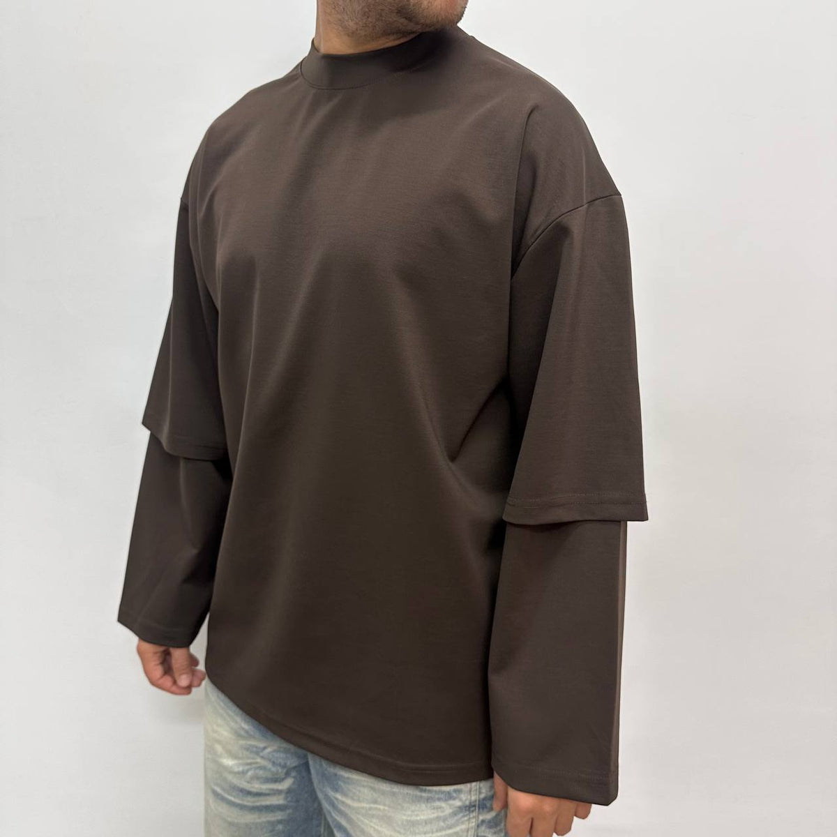 DOUBLE SLEEVE F.SCOZIA MARRONE