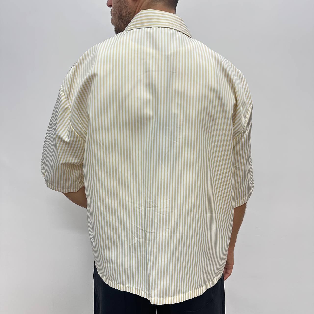 Camicia riga beige